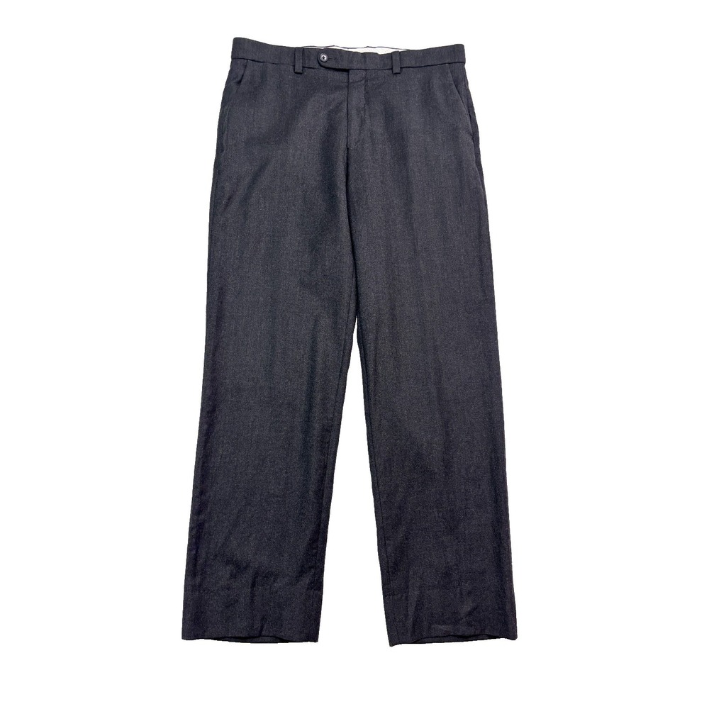 Ballin 36x32 Charcoal Wool Cashmere Flannel Dress Pants Trousers Flat Front